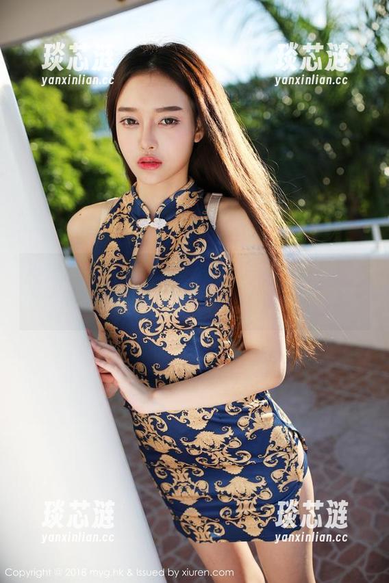 美媛馆 - 在天台上，田孝媛的写真合集：悄悄排队，结果却被打电话